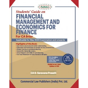 Padhuka's Students Guide on Financial Management and Economics for Finance for CA Inter November 2023 Exam by CA. B. Saravana Prasath [New Syllabus] | Commercial Law Publisher